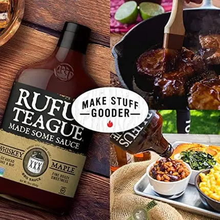 Rufus Teague - Whiskey Maple BBQ Sauce - Premium Barbecue Sauce - 15.25 oz. Bottles - 2 Pack