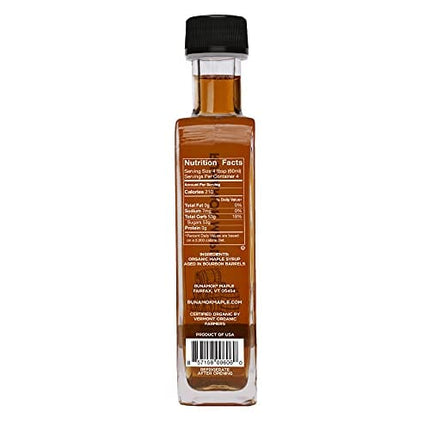 Runamok Maple Bourbon Barrel Aged Maple Syrup - Authentic & Real Vermont Maple Syrup | Natural Sweetener | Great for Cocktails, Cheese Pairing & Pancakes Maple Syrup | 8.45 Fl Oz (250mL)