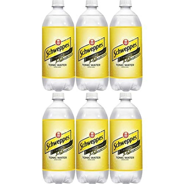 Schweppes Tonic Water, 33.8 Fl Oz (Pack of 6, Total of 202.8 Fl Oz)
