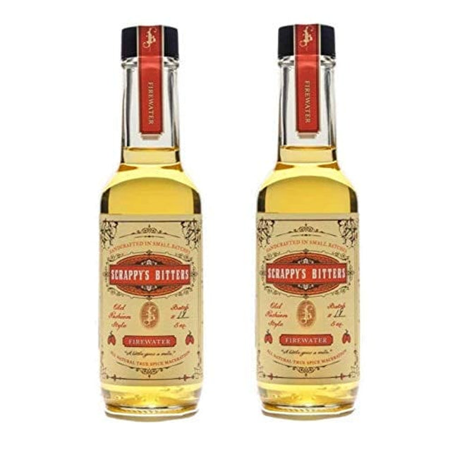 Scrappy's Bitters - Firewater, 5 oz - Organic Ingredients, Finest Herbs & Zests, No Extracts, Artificial Flavors, Chemicals or Dyes. Made in the USA! (2 Pack)