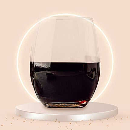Season STORY Crystal Stemless Wine Glasses Set of 4-15 oz, Red Wine Glasses, Copas De Vino De Cristal Elegantes, Chardonnay Wine Glasses, pinot noir wine glass set, gift set for wedding, birthday