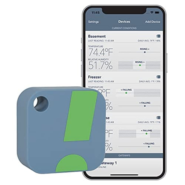 SensorPush HT1 Wireless Thermometer/Hygrometer for iPhone/Android. USA Developed and Supported Humidity/Temperature/Dewpoint/VPD Monitor/Logger. Indoor/Outdoor Smart Sensor with Alerts