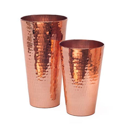 Sertodo Copper Boston Shaker Set, Solid Copper, Heavy Gauge, Hand Hammered, 16 ounce and 25 ounce Copper Cups