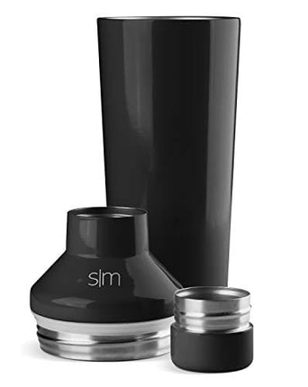 Simple Modern Cocktail Shaker Gift Set with Jigger Lid | Insulated Boston Martini Mixer Stainless Steel Christmas Gifts for Men Women | Compatible with Classic Tumbler Collection | Midnight Black