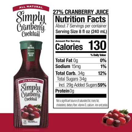 Simply Cranberry Cocktail, 52 Fl Oz Bottle