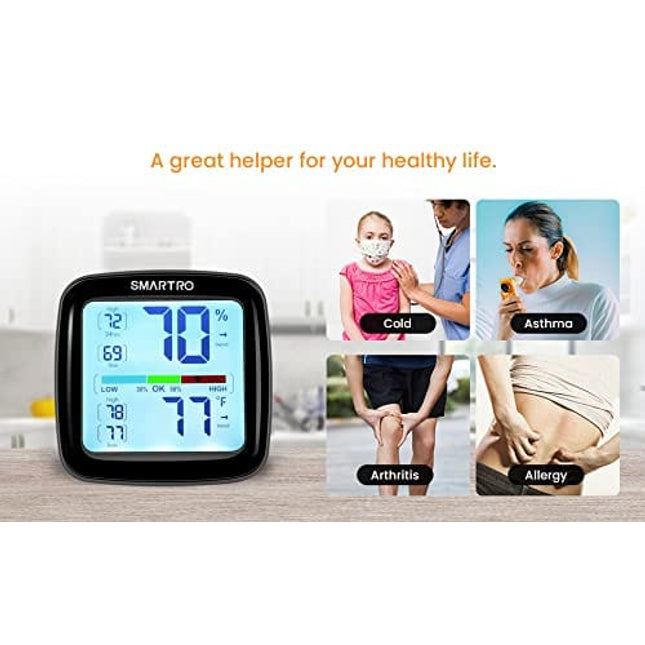 SMARTRO SC42 Professional Digital Hygrometer Indoor Thermometer Room Humidity Gauge & Pro Accuracy Calibration