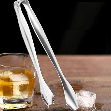 SOLEADER Ice Tongs for Ice Bucket Ice Cube, Pom Tongs,7 Inch Kitchen Tongs, Small Serving Tongs, Food-Grade Premium 304 Stainless Steel Tongs, Heavy Duty, Pack of 4 (7" Ice Tongs)