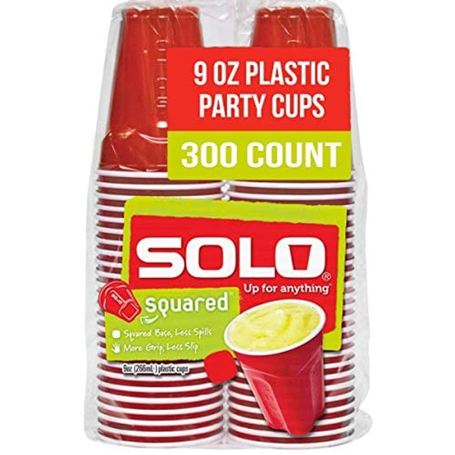 SOLO Cup Company Small Red Plastic Party Cups, 9 Ounce, 300 Count (ASQ950-20004)