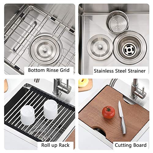 Mocoloo 53,3 Cm Schwarze Barspüle Mit Wasserhahn, Außenspülen, 16