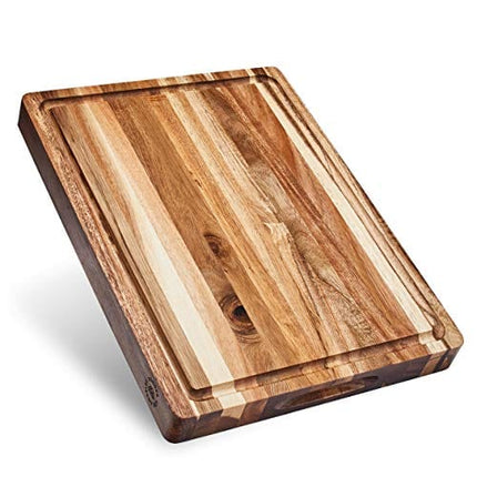 Sonder Los Angeles, Thick Sustainable Acacia Wood Cutting Board for Kitchen with Juice Groove, Sorting Compartment, Charcuterie 16x12x1.5 in (Gift Box Included)