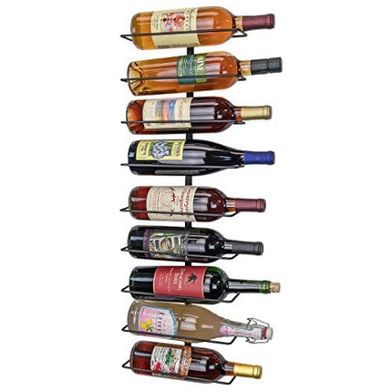 Southern Homewares Nine Bottle Wine Display Simple Storage Wall Rack - Kitchen Organization for Wine or Spirits