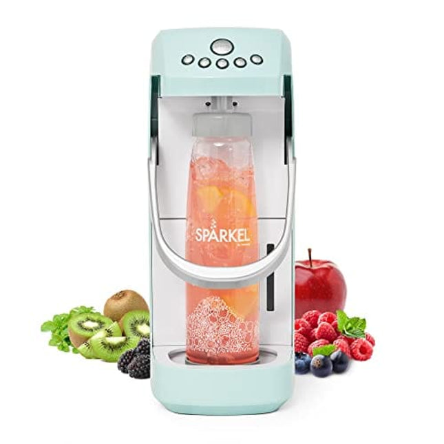 Spärkel Beverage System (Seafoam) - Sparkling Water and Soda Maker - A New Way of Sparkling - Use Fresh & Natural Ingredients - No CO2 Tank Needed