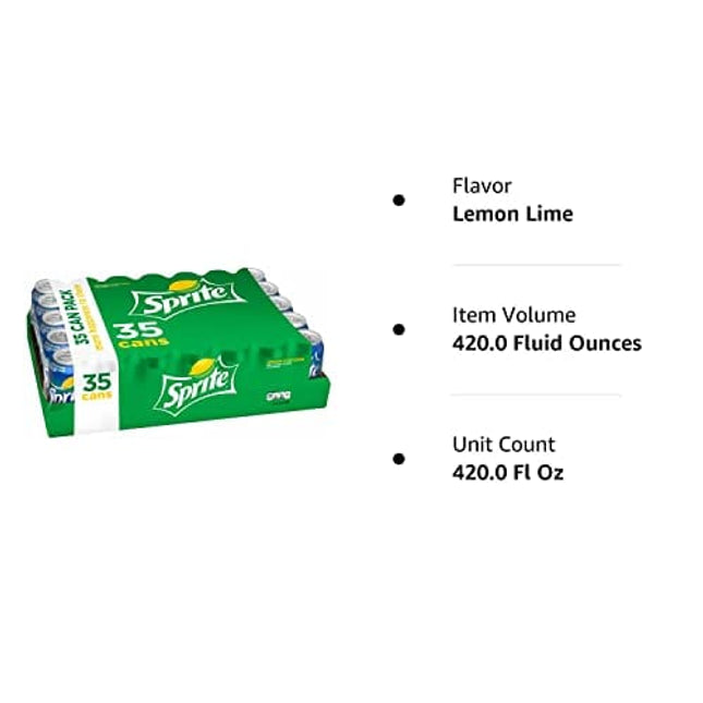 Sprite Soft Drinks, Lemon, 35-Pk, 12 Fl Oz