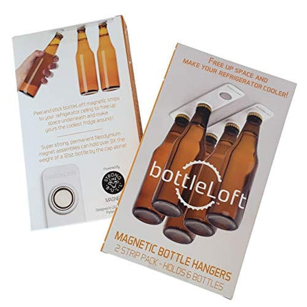 BottleLoft by Strong Like Bull Magnets, the original Magnetic Bottle Hanger, 2 Strip Pack (holds 6 bottles)
