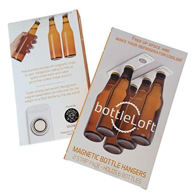 BottleLoft by Strong Like Bull Magnets, the original Magnetic Bottle Hanger, 2 Strip Pack (holds 6 bottles)