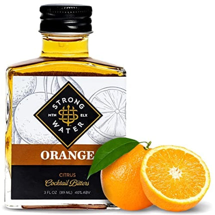 Strongwater Orange Bitters (40 Servings) - Spiced Orange Bitters for Cocktails - Orange Cocktail Bitters with Orange Zest, Cardamom & Walnut - Pair with Whiskey, Bourbon, Vodka, Rum, Gin - 3oz, 1 Pack