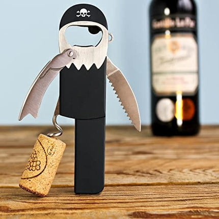 Suck UK | Pirate Bottle Opener | Legless Corkscrew Wine Opener | Beer Bottle Opener & Wine Corkscrew Pirate Accessories | Peg Leg Bottle Opener Keychain | Key Chain Kitchen Gadgets