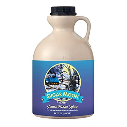 Sugar Moon Organic Vermont Maple Syrup, 100% Grade A, Golden Delicate Maple Syrup, 32 oz Easy Pour Jug, 1 Qt