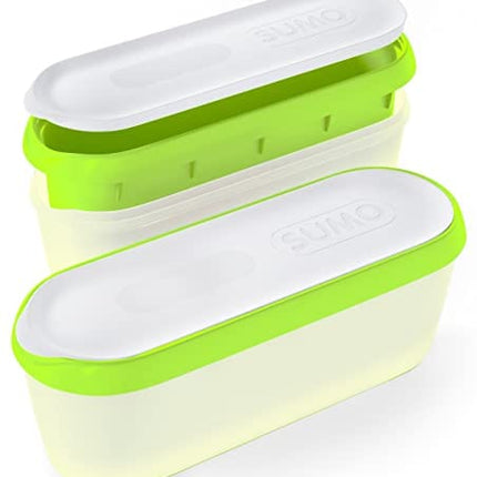 SUMO Ice Cream Containers for Homemade Ice Cream - 2 Containers - 1.5 Quart Each - Green