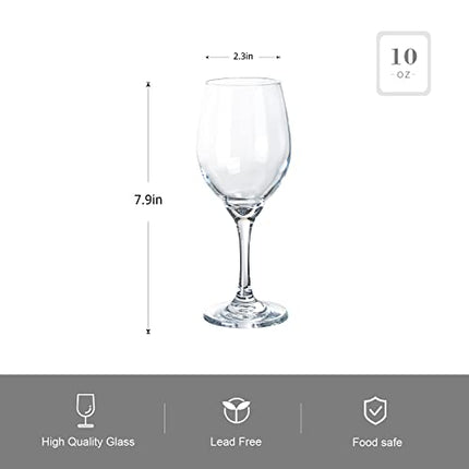 SUNNOW Vastto 10 Ounce Classic Crystal Wine Glass,for Home Dinning, Bar and Party,Set of 12