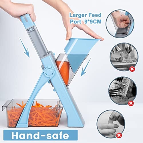 Dash Safe Slice Mandoline for Vegetables, Meal Prep & More with Thickness Adjuster, Aqua