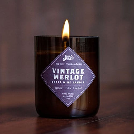 Vintage Merlot Wine Candle - Makes a Great Wine Gift, Gift for Mom, Unique Wine Bottle Candle, Pinot Noir, Bordeaux, Cabernet, Syrah, Malbec, Chardonnay, Lush *Made in USA*