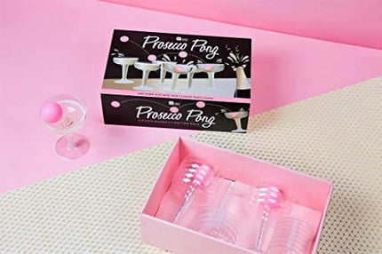 Talking Tables Prosecco Adult Drinking Includes Glasses & Ping Pong Balls | Games for Bachelorette Party, Girls Night, Birthday, Bridal Shower, NYE, Cham, 12 Glasses