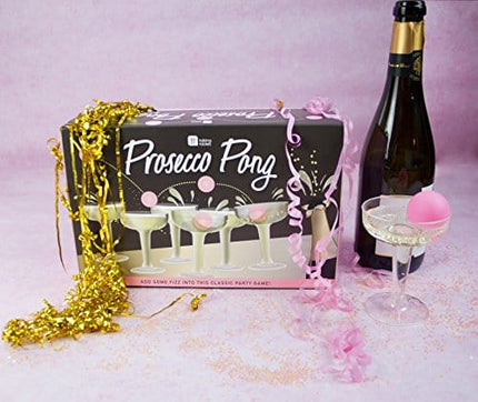 Talking Tables Prosecco Adult Drinking Includes Glasses & Ping Pong Balls | Games for Bachelorette Party, Girls Night, Birthday, Bridal Shower, NYE, Cham, 12 Glasses