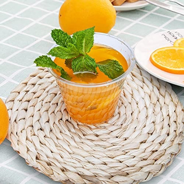 TashiBox 9 oz Disposable Plastic Cups, 100 Count, Crystal Clear