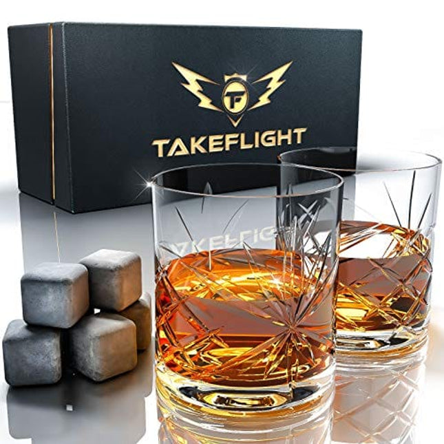 Whiskey Glasses Gift Set - Whisky Gifts for Men | Fill this Whiskey Glass Set with Your Favorite Bourbon or Scotch | Cool Gifts for Men, Father's Day Gift for Dad or Brother, Man Cave Accessories