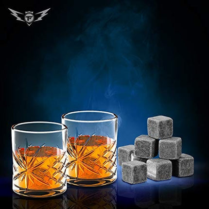 Whiskey Glasses Gift Set - Whisky Gifts for Men | Fill this Whiskey Glass Set with Your Favorite Bourbon or Scotch | Cool Gifts for Men, Father's Day Gift for Dad or Brother, Man Cave Accessories