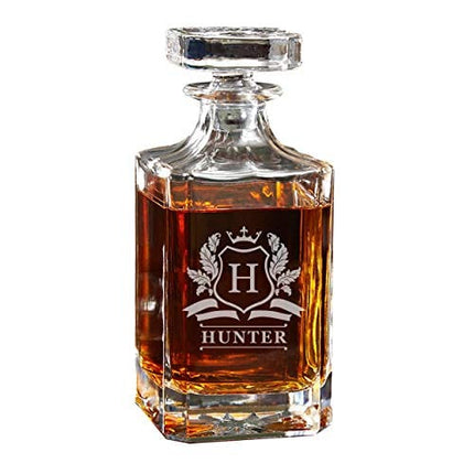 Custom Engraved Whiskey Decanter - Personalized with Cavalier Design