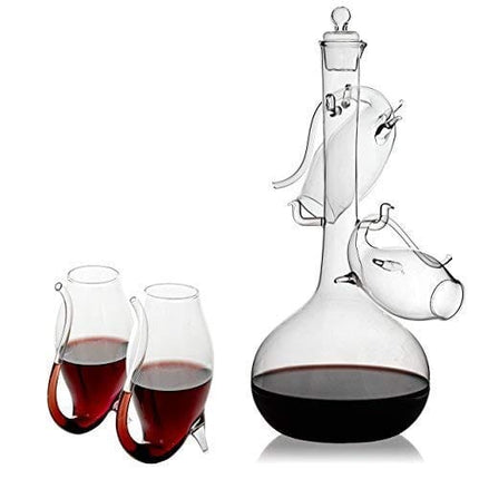 Crystal Port and Dessert Wine Sippers & Decanter, Dry Sherry, Cordial, Aperitif & Nosing Copitas Tasting - Dinner Drink Glassware Glasses | Set of 4 with Carafe - 3 oz Sipper | - The Wine Savant