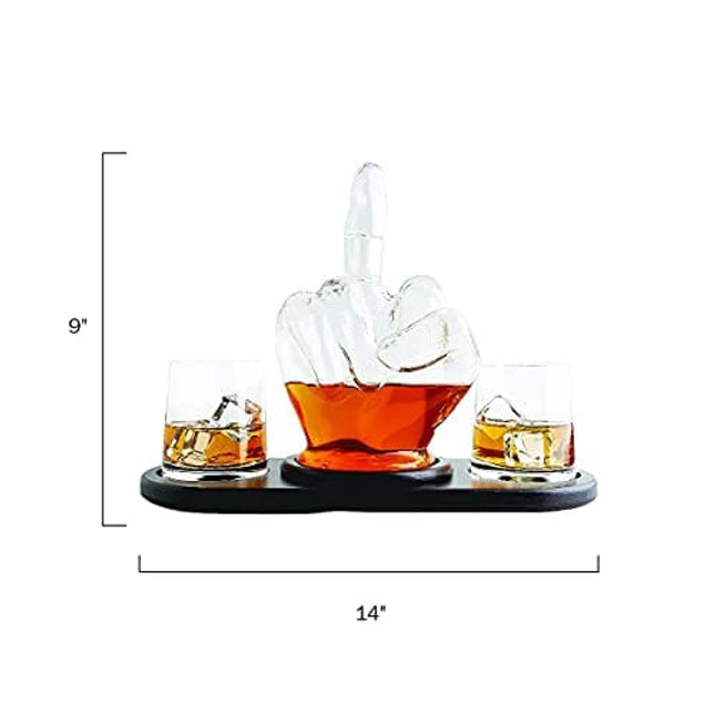 Middle Finger Decanter Novelty Whiskey & Wine Decanter Set By The Wine Savant, Funny Gift for that Someone You Love! Middle Finger Gift For Adults, Flip Off Gift, Funny Gifts, Gag Gift