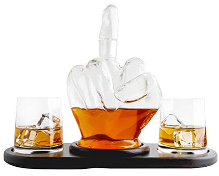 Middle Finger Decanter Novelty Whiskey & Wine Decanter Set By The Wine Savant, Funny Gift for that Someone You Love! Middle Finger Gift For Adults, Flip Off Gift, Funny Gifts, Gag Gift