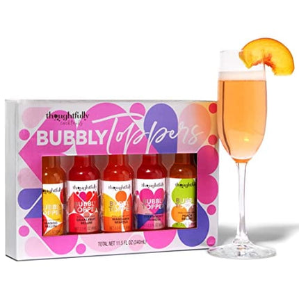 Thoughtfully Cocktails, Bubbly Toppers Gift Set, Add a Splash of Flavor to Champagne or Prosecco with 5 Unique Flavors, Set of 5 (Contains No Alcohol)