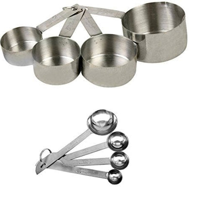 Thunder Group Ow356 Strainless Steel Measuring Spoons and Slmc2414 Measuring Cups 2 Piece Set