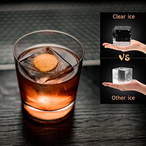 TINANA Crystal Clear Ice Maker, Silicone Ice Ball Tray, 2.5 Large Ice Cube  Mold, Sphere Ice Mold, Black-2 Balls 