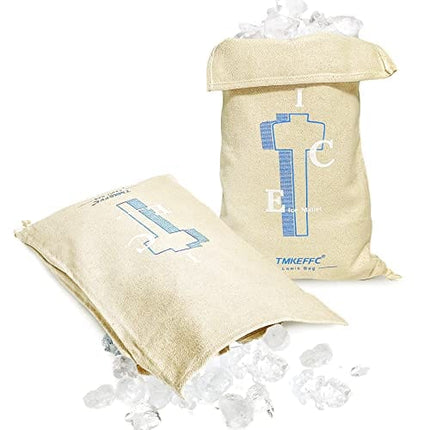 TMKEFFC Lewis Ice Bag Set Of 2, Canvas Bag for Ice Crushing，Craft Cocktail and Drinks，Reusable Three-layer thickened Bag for Home Party Bar Kitchen Use