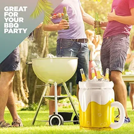 2 Pack Inflatable Beer Mug Cooler Beach Party - Inflatable Drink Coolers for Parties - 2 in1 Pool Drink Floatie Blow Up Cooler - Spongebob Party Supplies - Cheers and Beers to 30 Years