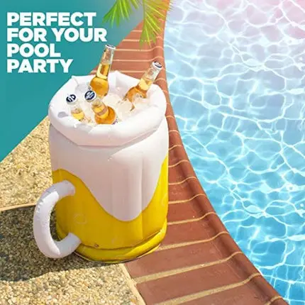 2 Pack Inflatable Beer Mug Cooler Beach Party - Inflatable Drink Coolers for Parties - 2 in1 Pool Drink Floatie Blow Up Cooler - Spongebob Party Supplies - Cheers and Beers to 30 Years