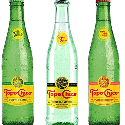 Topo Chico Mineral Water, Twist of Lime, Grapefruit Variety Pack, 12 Fl Oz Glass Bottle (Pack of 6, Total of 72 Fl Oz)