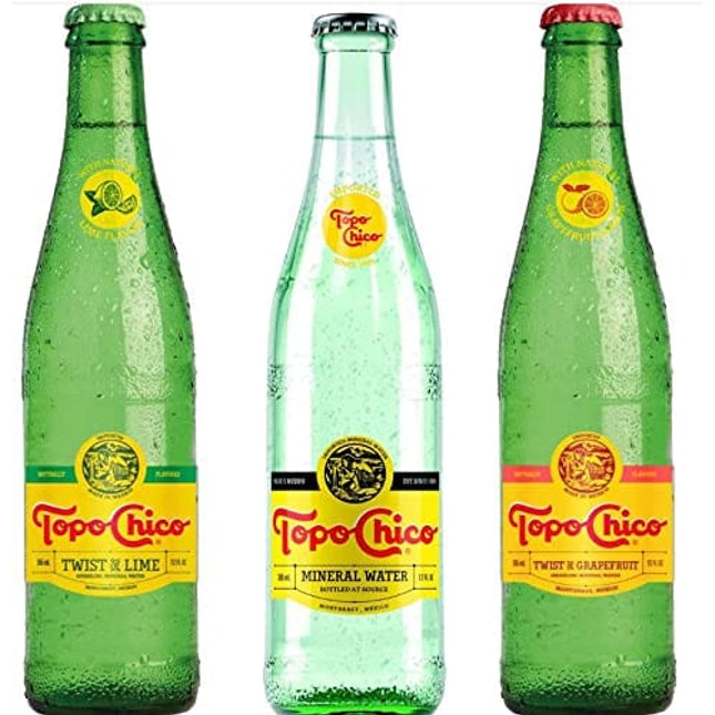 Topo Chico Mineral Water, Twist of Lime, Grapefruit Variety Pack, 12 Fl Oz Glass Bottle (Pack of 6, Total of 72 Fl Oz)