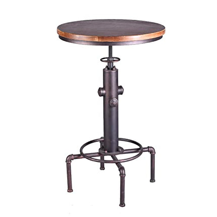 Topower Industrial Bar Table 31.5-41.3" Adjustable Pub Table Kitchen Dining Coffee Bistro Table (Bronze)