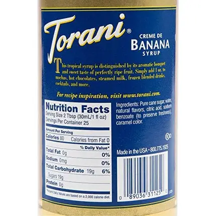 Torani Creme De Banana Syrup, 750mL