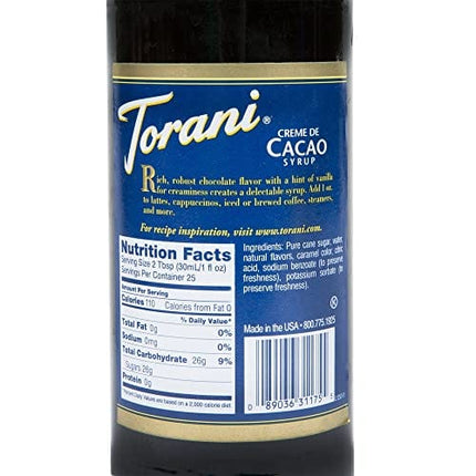 Torani - Crme De Cacao Syrup - 750 ml