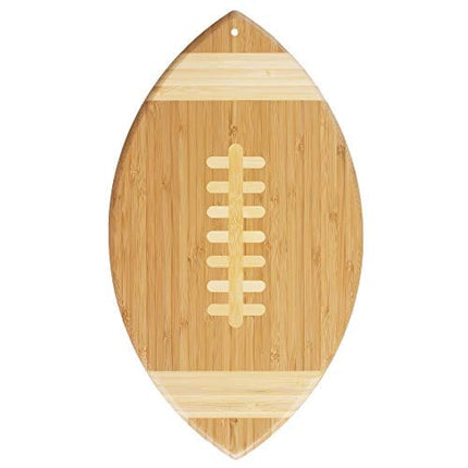 Totally Bamboo Football Shaped Bamboo Serving and Cutting Board, 14" x 8-1/2"