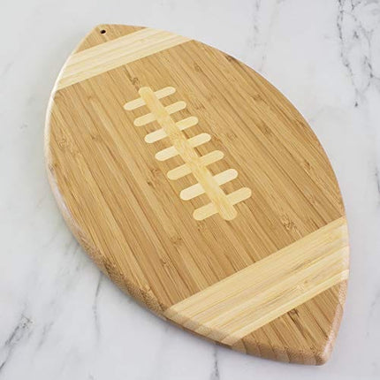 Totally Bamboo Football Shaped Bamboo Serving and Cutting Board, 14" x 8-1/2"