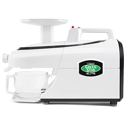 Tribest Greenstar GSE-5000 Elite Slow Masticating Juicer, Twin Gear Cold Press Juicer & Juice Extractor, White