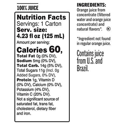 Tropicana 100% Juice Box, Orange Juice, 4.23oz (Pack of 44)